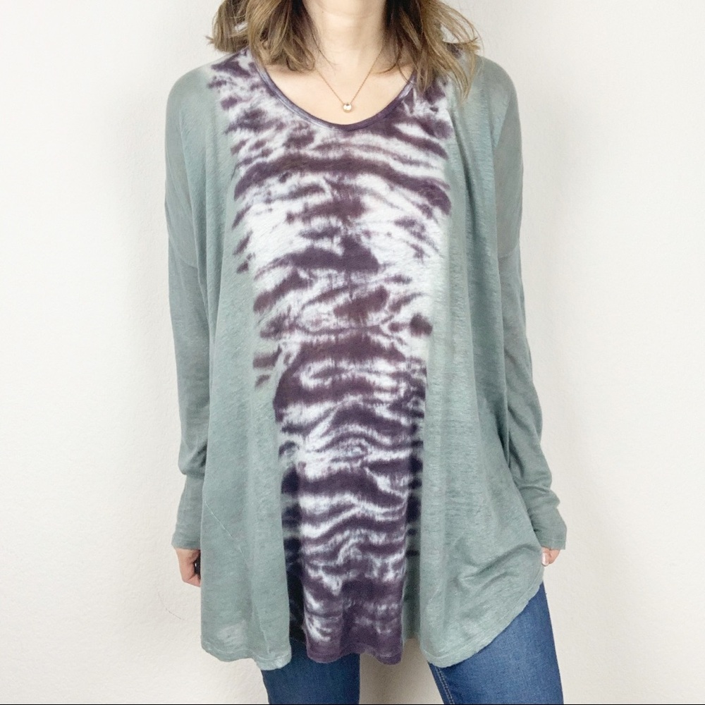 Johnny Was Pete & Greta Tie Dye Linen Pulse Top
